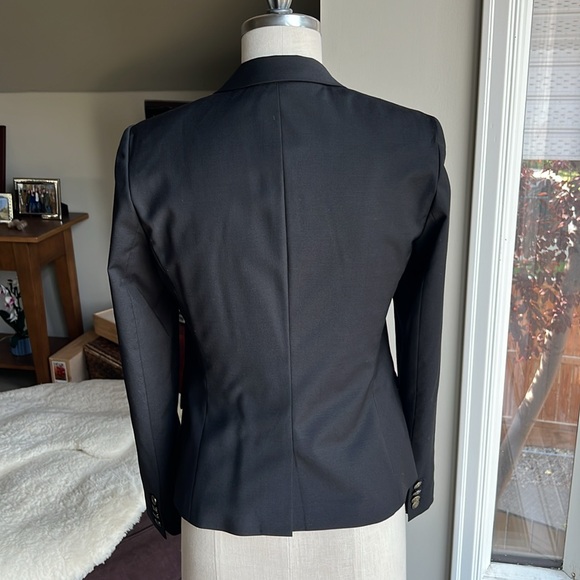 Black Wool Blend Talula Blazer with Intricate Gold Buttons - Picture 2 of 5